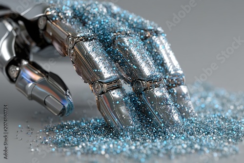 Robotic Hand Interacting with Transparent Holographic UI
