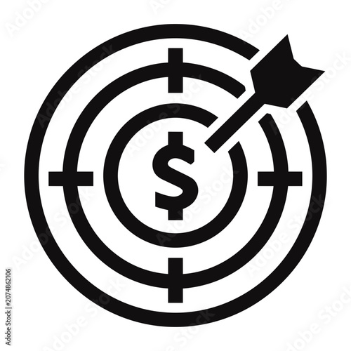 Target with dollar sign and arrow icon