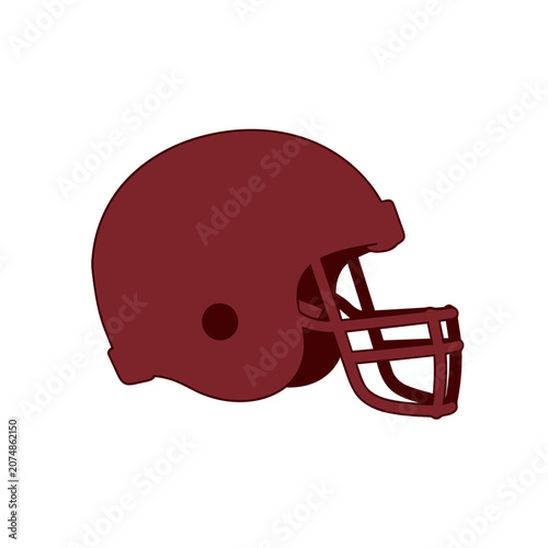 Brown American Football Helmet Vector Illustration