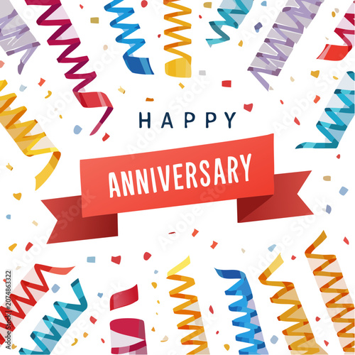 Happy Anniversary Celebration Vector Illustration