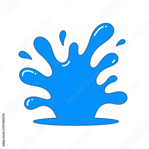 Blue water splash vector illustration