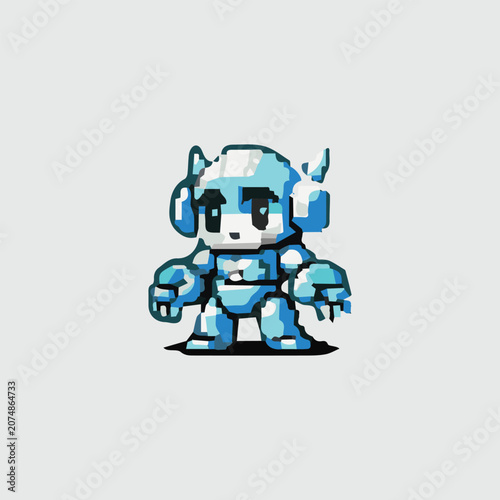 Fotografía Chibi Blue Droid Design Vector