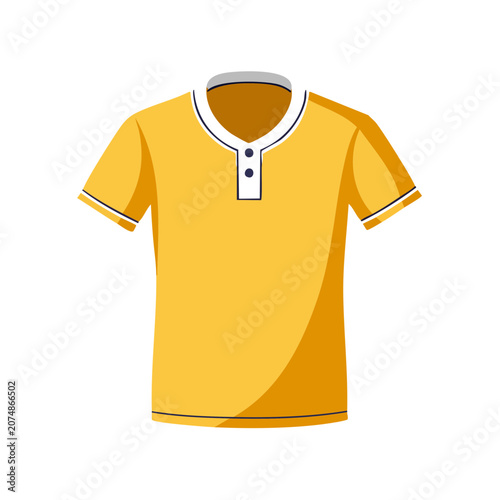 Yellow Polo Shirt Flat Vector Illustration