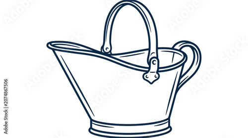 Tableau sur toile Vintage Coal Scuttle Outline Drawing