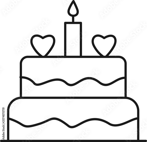 Cake Sketch Coloring Page