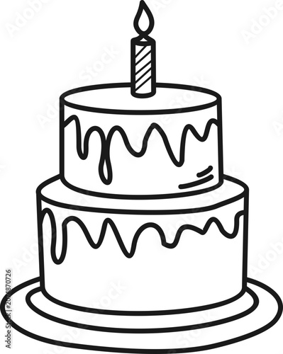 Cake Sketch Coloring Page