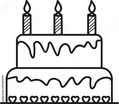 Cake Sketch Coloring Page