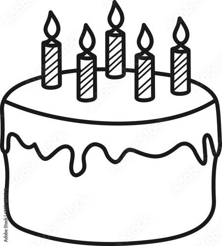 Cake Sketch Coloring Page