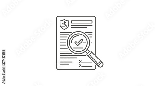 Magnifier inspects a legal contract.