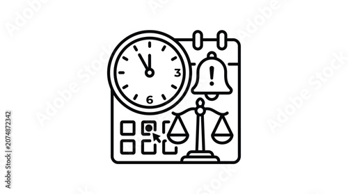 Clock indicates a legal deadline date.