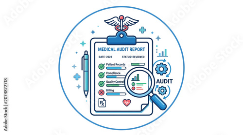 Medical audit report shows checklist.