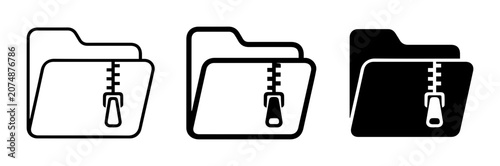 Compressed Folder Icons, Archive File Symbols, Data Storage Vector Graphics