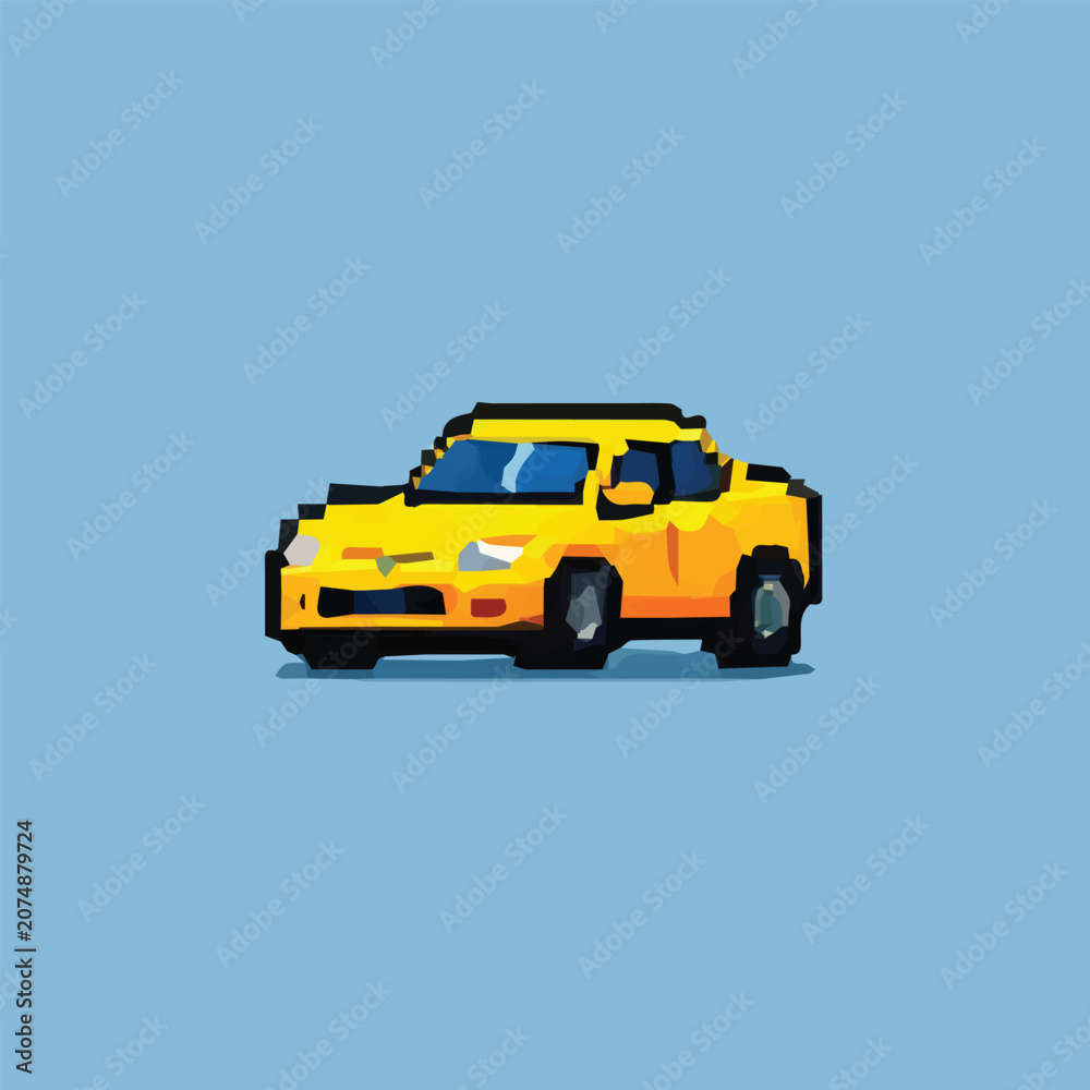 Fototapeta premium Pixel Art Sports Car Design Vector