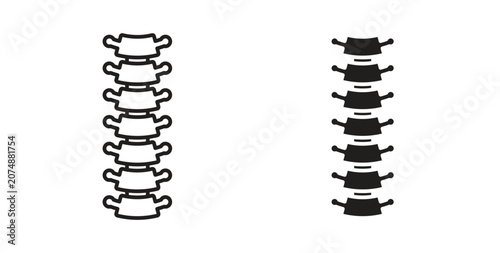 Photos Spinal column icon line style collection