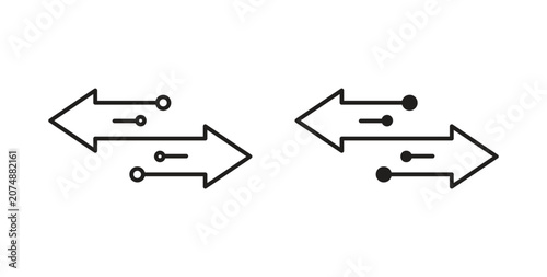 Tableau sur toile Transfer arrows icon line style collection