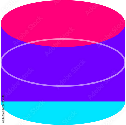 Vibrant isometric 3D cylinder icon representing a digital database or server for modern technology illustration