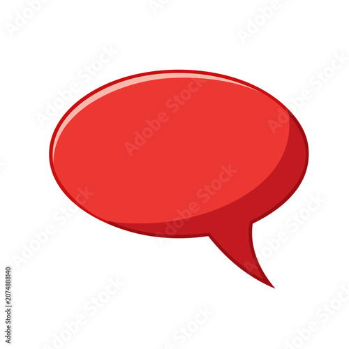 Red speech bubble icon on transparent background