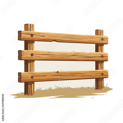 Wooden Fence Vector Illustration