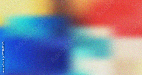 Dynamic multi color abstract gradient with red blue teal cream hues and subtle noise texture for creative designs
