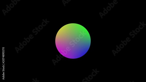 Abstract Gradient Color Sphere on Black Background – Minimal Neon Glow Circle Animation