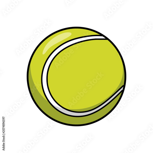 Flat illustration of a tennis ball