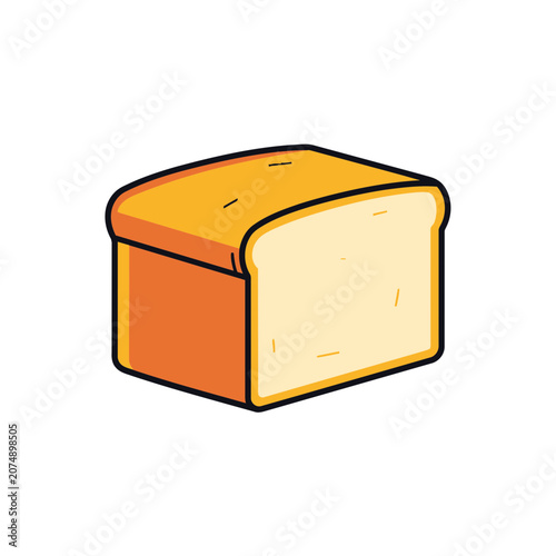 Flat illustration of a bread loaf