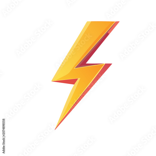 Flat lightning bolt vector icon