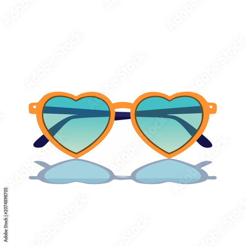Heart shaped sunglasses vector illustration
