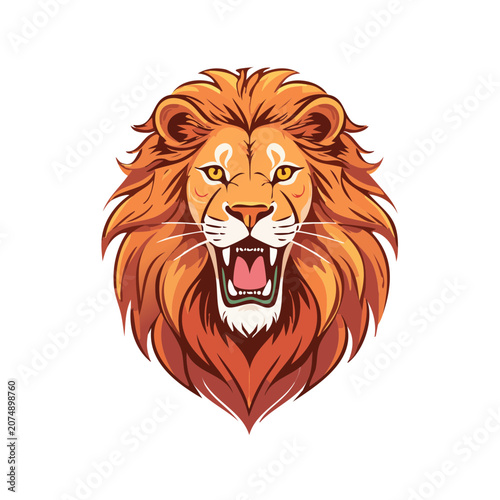Roaring lion head vector illustration