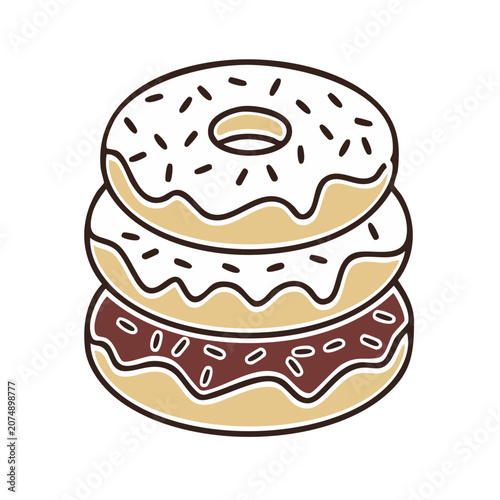 Stacked Donuts Flat Vector Illustration