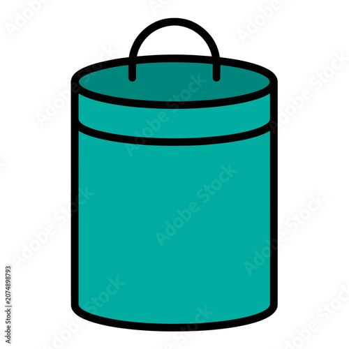 Teal bucket with handle vector illustration
