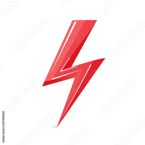 Red lightning bolt vector icon