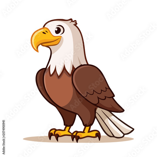 Cartoon Bald Eagle Vector Illustration