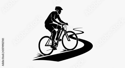 Cuadro en lienzo Classic Cyclist in Motion Silhouette.
