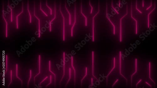 Pink  Futuristic Neon Circuit Lines Background – Glowing Digital Technology Network Animation