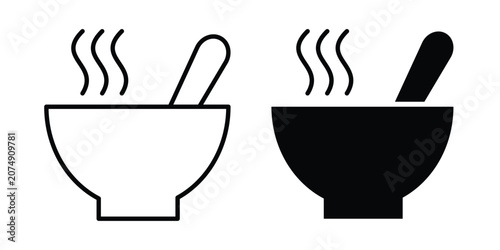 Εκτύπωση καμβά Hot soup bowl icon