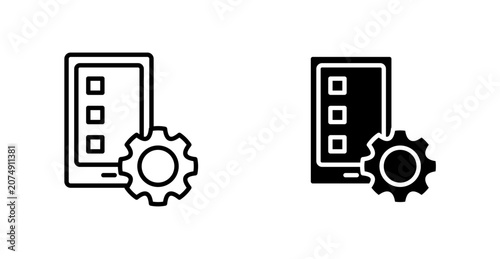 Foto Smartphone App Settings multi style icon set