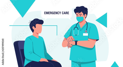 Medical Professional Checking the Time During an Emergency Situation in a Hospital Setting