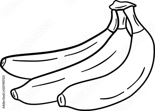 Banana fruit drawing outline.