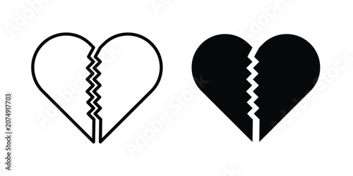 Obraz na plátne Broken heart icon