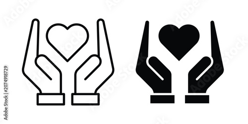 Heart and hands icon