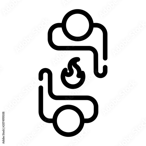 Cuadro en lienzo fire line icon