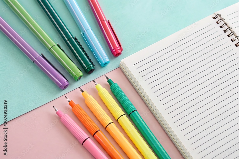 Fototapeta premium A colorful assortment of pens