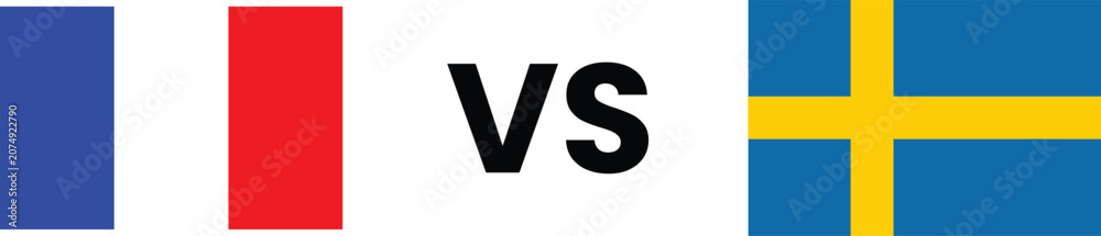 Obraz premium France vs sweden flag comparison graphic