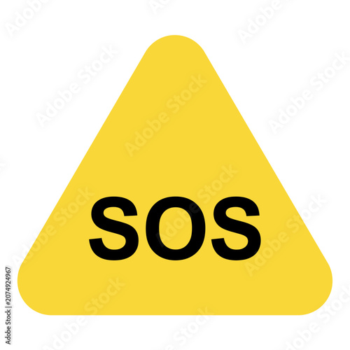 Yellow triangle SOS sign