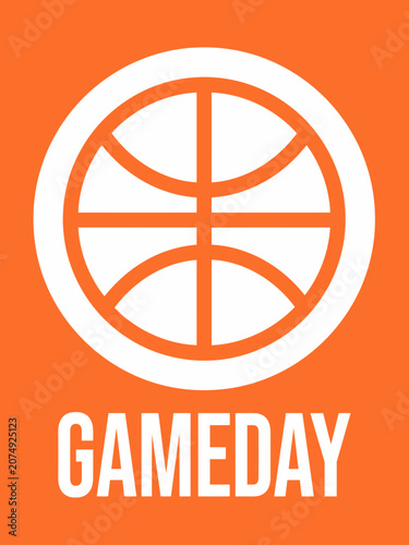 gameday basketball logo on orange background