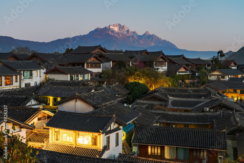 Aerial view of the Old Town of Lijiang, Yunnan Province, China On January 12th, 2026