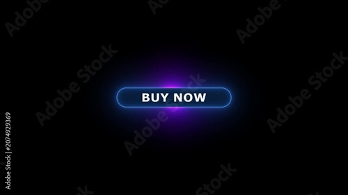 Buy Now Animation with Futuristic Neon Digital Shopping Interface and Modern Glowing Call to Action Button