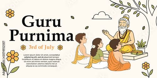 Banner Design to Commemorate Happy Guru Purnima