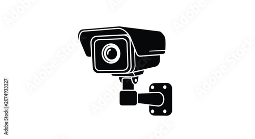 Security camera silhouette on a white background simple graphic design